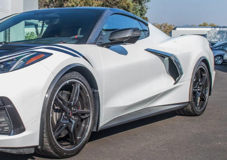 EOS 2020-2024 Chevrolet Corvette C8 Matte Black Side Skirts Rocker Panels