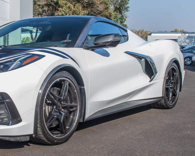 EOS 2020-2024 Chevrolet Corvette C8 Matte Black Side Skirts Rocker Panels