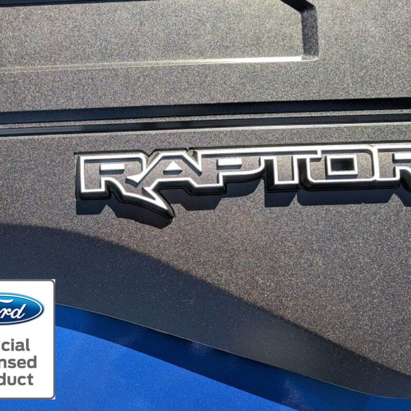 RMG 2021-2024 Ford F-150 Raptor Tailgate Rear Emblem Outline Vinyl Decal Panel Applique
