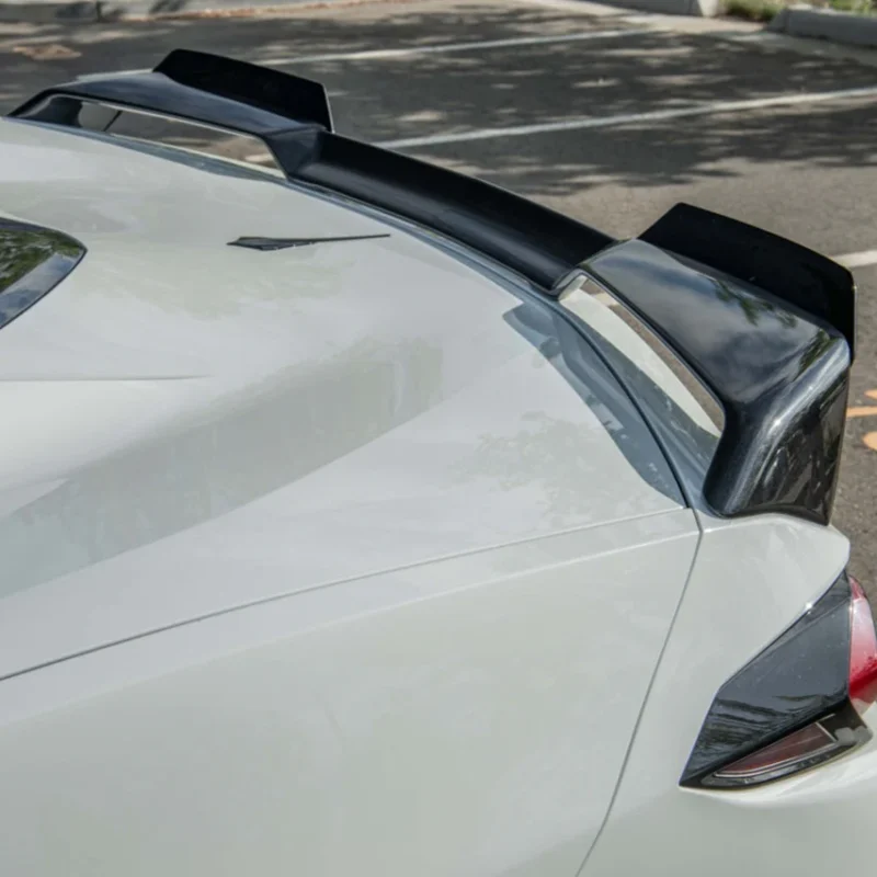 EOS 2020-2024 Chevrolet Corvette C8 Z51 Unpainted Wicker Bill Rear Trunk Spolier With Add-On Wickers