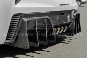 Extreme Online Store EOS Corvette C7 Carbon Fiber Track Package Rear Bumper Finned Diffuser for C7 Corvette - Image 7