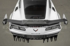 Extreme Online Store EOS Corvette C7 Carbon Fiber Track Package Rear Bumper Finned Diffuser for C7 Corvette - Image 8
