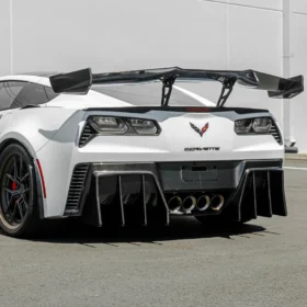 Extreme Online Store EOS Corvette C7 Carbon Fiber Track Package Rear Bumper Finned Diffuser for C7 Corvette - Image 2