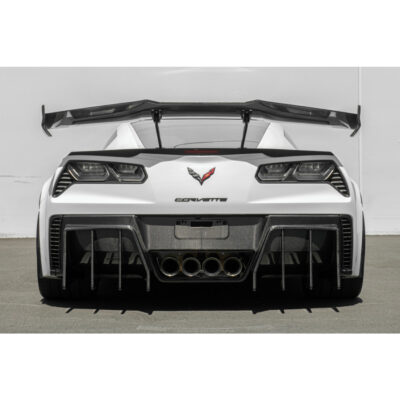 2014-2019 Chevrolet Corvette C7 Carbon Fiber Track Package Rear Bumper Finned Diffuser