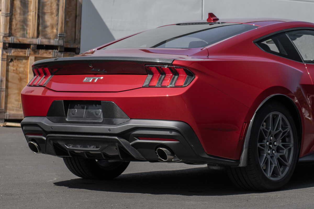 Black Carbon Fiber License Plate Frame With 6.2 LT1 Red Aluminum Emblem - US Standard Size