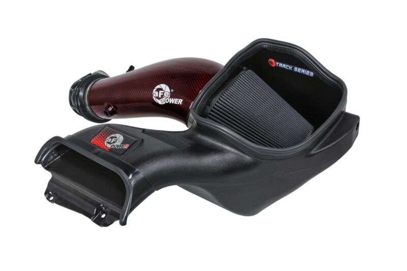 aFe Power 2023-2024 Ford F150 Raptor R Track Series Red Kevlar Carbon Fiber Cold Air Intake System w/ Black Pro 5R Filter