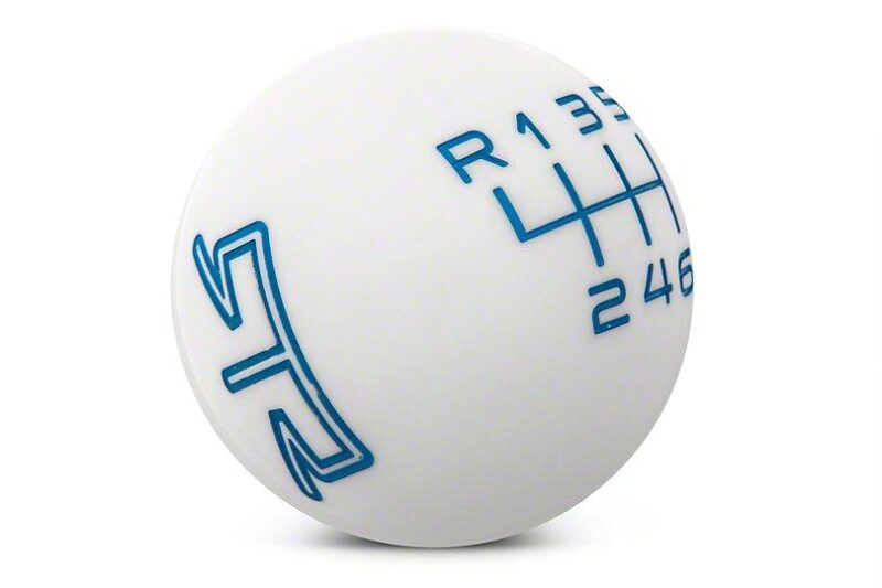 RTR 2024 Ford Mustang White Shift Knob - Blue Engraving
