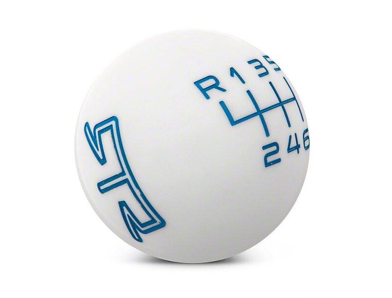 RTR 2024 Ford Mustang White Shift Knob - Blue Engraving