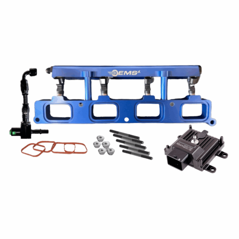EMS 2015-2023 Ford Mustang Ecoboost UAFS with Wiring, Maxx ECU MINI, FlexFuel Sensor, Spacer, and 1300cc Injectors.