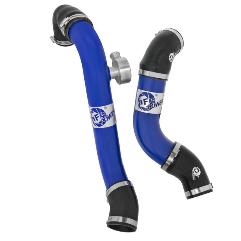 aFe Power 2015-2023 Ford Mustang EcoBoost BladeRunner Aluminum Hot and Cold Charge Pipe Kit Blue