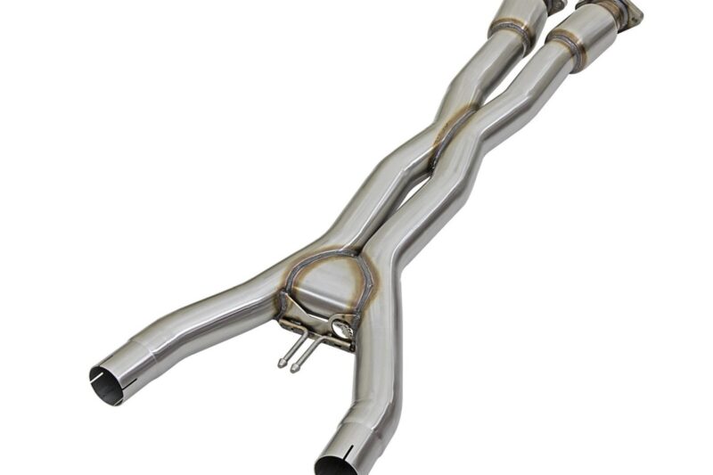 aFe Power 2014-2019 Chevrolet Corvette C7 & Z06 V8-6.2L/6.2L (sc) Twisted Steel X-Pipe 3 IN 304 Stainless Steel w/ Cat