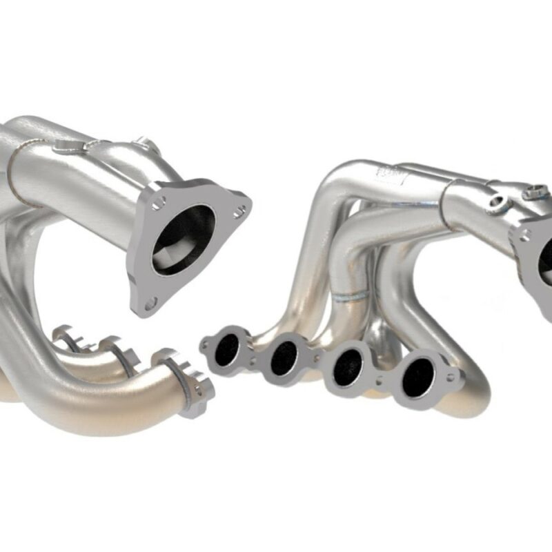 aFe Power 2020-2024 Chevrolet Corvette C8 V8-6.2L Twisted Steel 304 Stainless Steel Long Tube Header w/ Brushed Finish