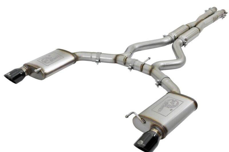 aFe Power 2015-2017 Ford Mustang V8-5.0L MACH Force-Xp 304 Stainless Steel 3 IN Cat-Back Exhaust System Black