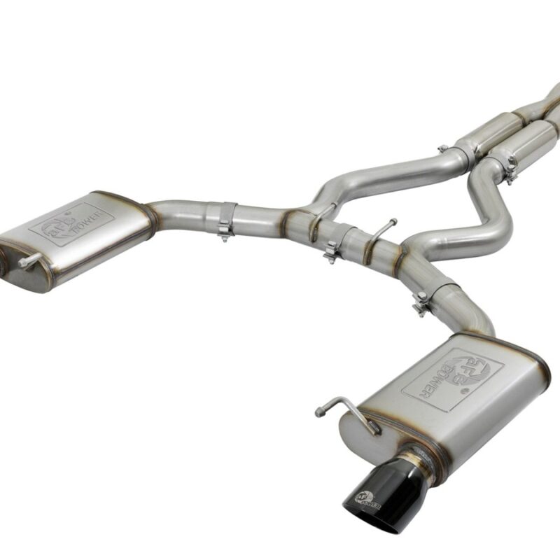aFe Power 2015-2017 Ford Mustang V8-5.0L MACH Force-Xp 304 Stainless Steel 3 IN Cat-Back Exhaust System Black