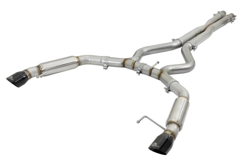 aFe Power 2015-2017 Ford Mustang V8-5.0L MACH Force-Xp 304 Stainless Steel 3 IN Cat-Back Exhaust System Black