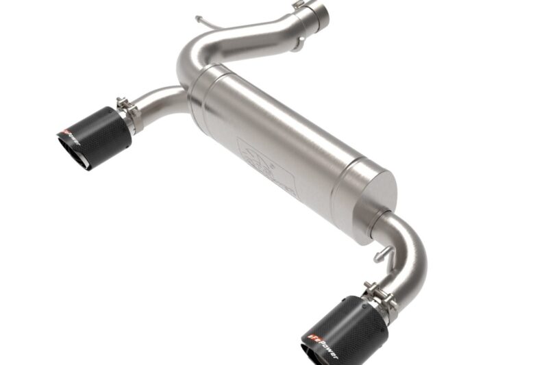 aFe Power 2021-2024 Ford Bronco EcoBoost/V6-2.7L Vulcan Series 3 IN to 2-1/2 IN 304 Stainless Steel Axle-Back Exhaust System w/ Carbon Fiber Tip