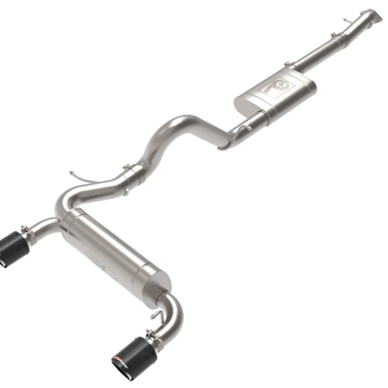 aFe Power 2021-2024 Ford Bronco EcoBoost/V6-2.7L Vulcan Series 3 IN to 2-1/2 IN 304 Stainless Steel Cat-Back Exhaust System w/ Carbon Fiber Tip