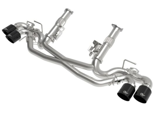 aFe Power 2020-2024 Chevrolet Corvette C8  V8-6.2L MACH Force-Xp 304 Stainless Steel Cat-Back Exhaust w/o Muffler Black (w/ NPP)