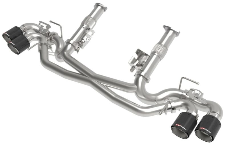 aFe Power 2020-2024 Chevrolet Corvette C8 V8-6.2L MACH Force-Xp 304 Stainless Steel Cat-Back Exhaust w/o Muffler Carbon Fiber (w/ NPP)