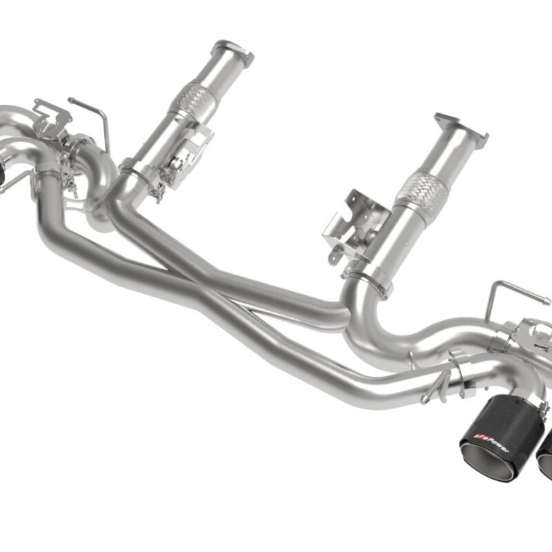 aFe Power 2020-2024 Chevrolet Corvette C8 V8-6.2L MACH Force-Xp 304 Stainless Steel Cat-Back Exhaust w/o Muffler Carbon Fiber (w/ NPP)