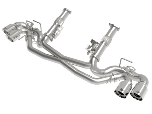 aFe Power 2020-2024 Chevrolet Corvette C8 V8-6.2L MACH Force-Xp 304 Stainless Steel Cat-Back Exhaust w/o Muffler Polished (w/ NPP)