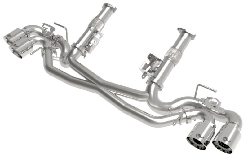 aFe Power 2020-2024 Chevrolet Corvette C8 V8-6.2L MACH Force-Xp 304 Stainless Steel Cat-Back Exhaust w/o Muffler Polished (w/ NPP)