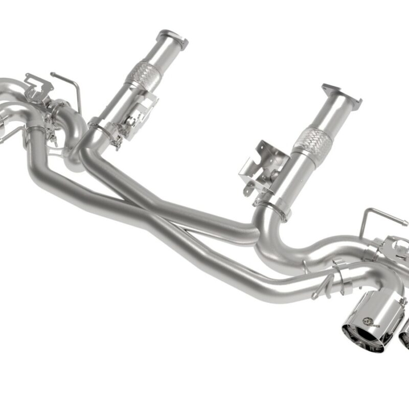 aFe Power 2020-2024 Chevrolet Corvette C8 V8-6.2L MACH Force-Xp 304 Stainless Steel Cat-Back Exhaust w/o Muffler Polished (w/ NPP)