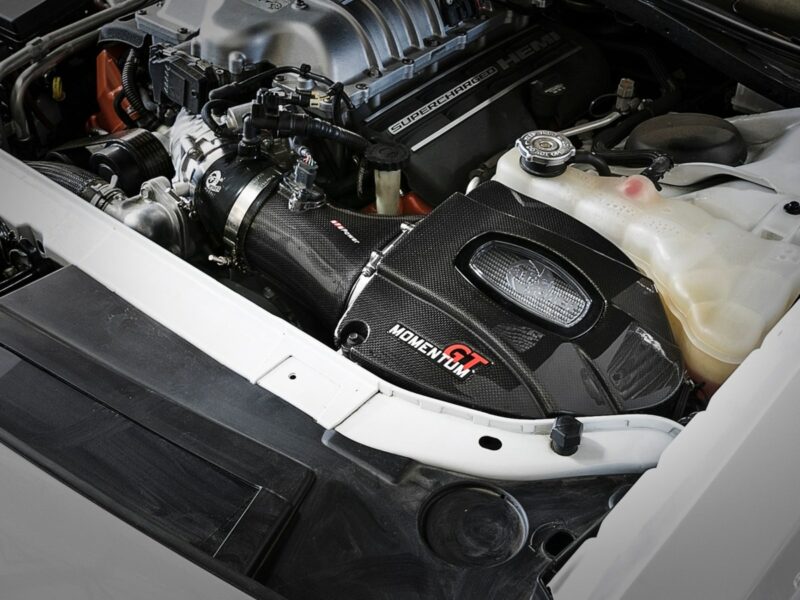 aFe Power 2015-2016 Dodge Challenger/Charger SRT Hellcat V8-6.2L (sc) HEMI Black Series Momentum Carbon Fiber Cold Air Intake System w/Dual Filter Media - Image 2