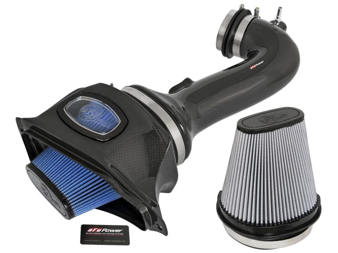 aFe Power 2015-2019 Chevrolet Corvette Z06 C7 V8-6.2L (sc) Black Series Momentum Carbon Fiber Cold Air Intake System w/Dual Filter Media
