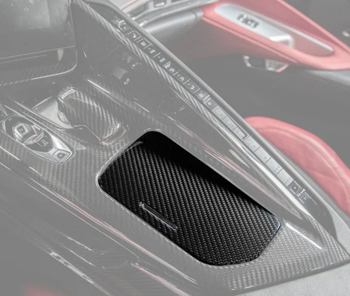 EOS 2020-2024 Chevrolet Corvette C8 Carbon Fiber Cup Holder Cover
