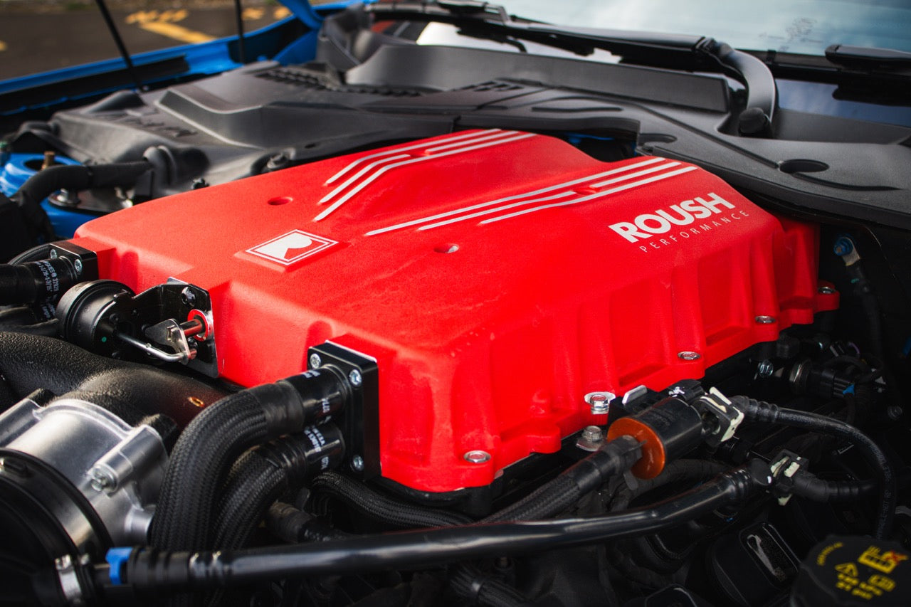 Roush Phase 1 740HP Supercharger Kit installed on 2024-2026 Mustang Dark Horse