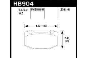 Hawk Performance Hawk Mustang GT350 DTC-60 Rear Brake Pads for Shelby GT350 - Image 2