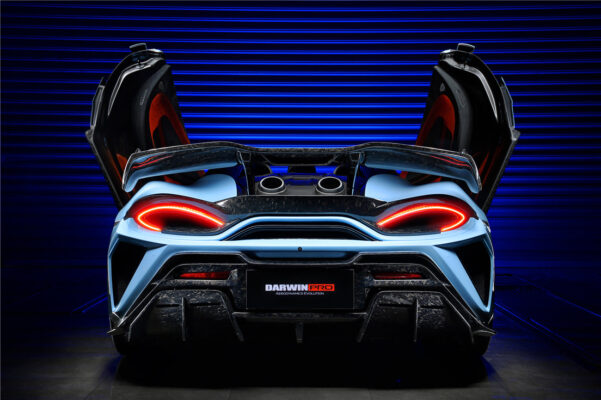 DarwinPRO 2018-2021 McLaren 600LT BKSS Style Partial Carbon Fiber Rear Bumper