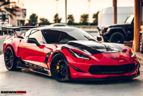 DarwinPro Aerodynamics DarwinPRO Corvette C7 Z51 Z06 Grandsport Carbon Fiber Front Lip with Winglets for C7 Corvette - Image