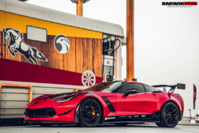 DarwinPro Aerodynamics DarwinPRO Corvette C7 Z51 Z06 Grandsport Carbon Fiber Front Lip with Winglets for C7 Corvette - Image