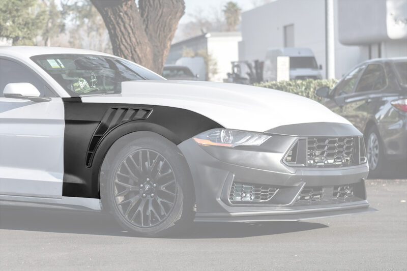 FFP 2018-2023 Ford Mustang Front Side Matte Black Vented Fenders