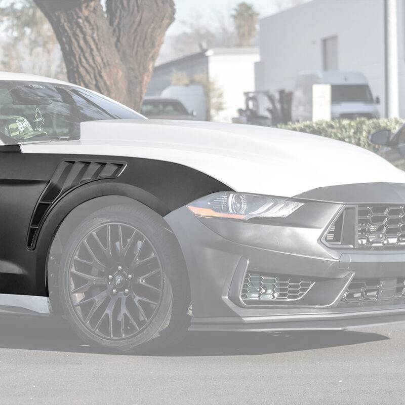 FFP 2018-2023 Ford Mustang Front Side Matte Black Vented Fenders