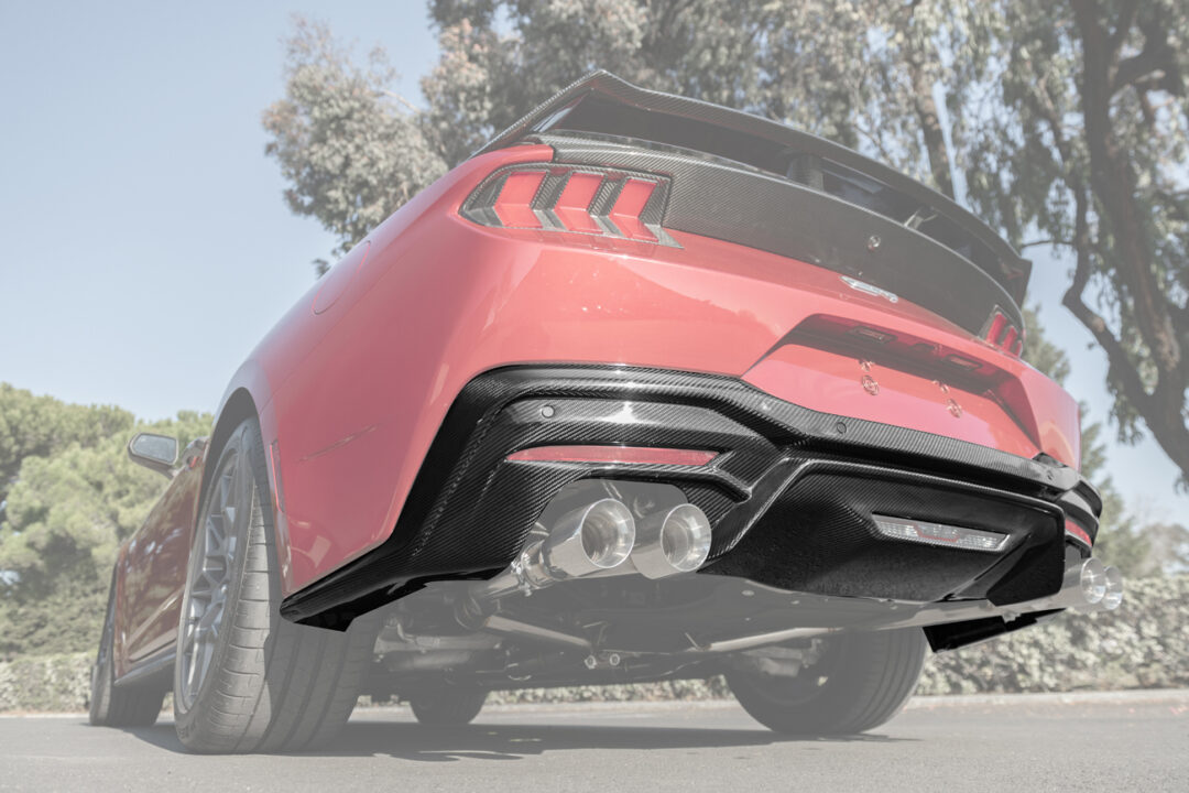 FFP 2024-2025 Ford Mustang GT Package Quad Tips Carbon Fiber Rear Bumper Diffuser