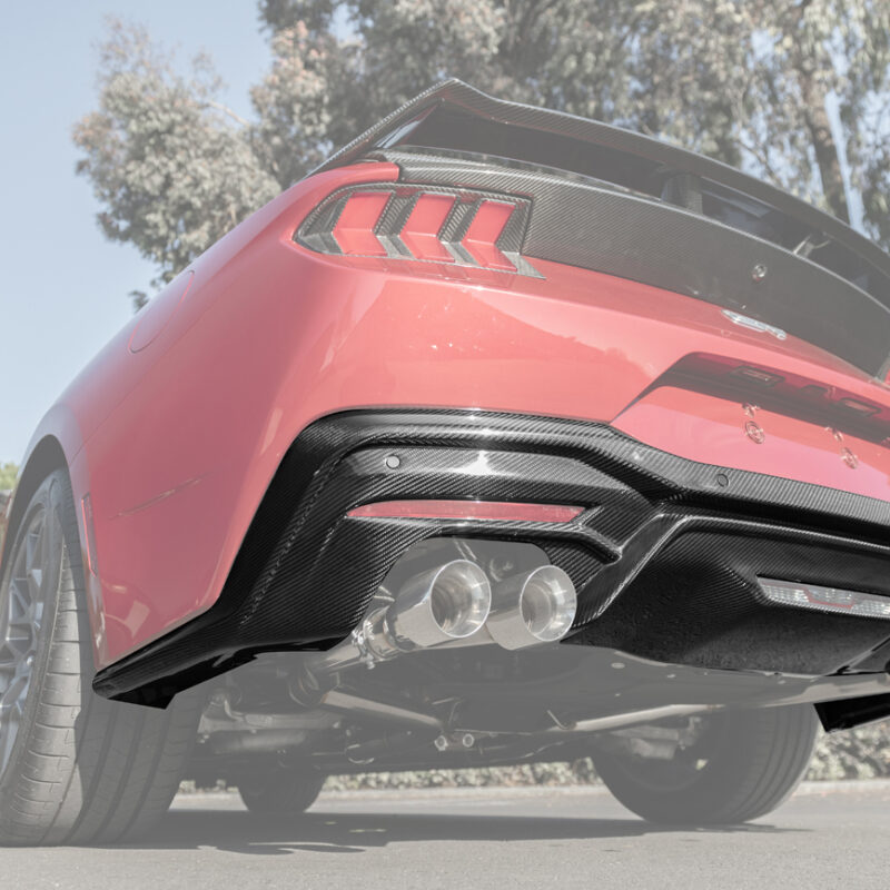 FFP 2024-2025 Ford Mustang GT Package Quad Tips Carbon Fiber Rear Bumper Diffuser