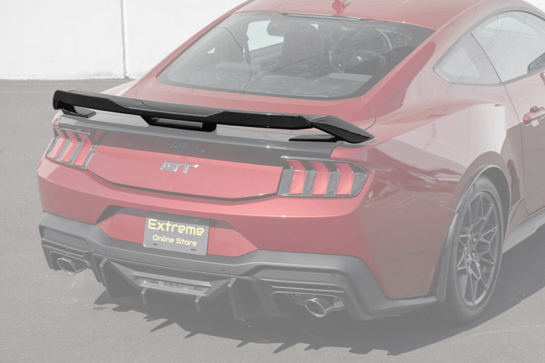 FFP 2024-2025 Ford Mustang Rear Glossy Black Wing Carbon Fiber Wickerbill Spoiler