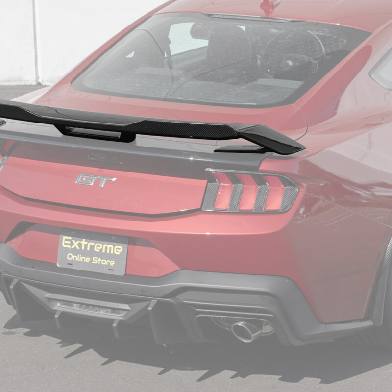 FFP 2024-2025 Ford Mustang Rear Glossy Black Wing Carbon Fiber Wickerbill Spoiler