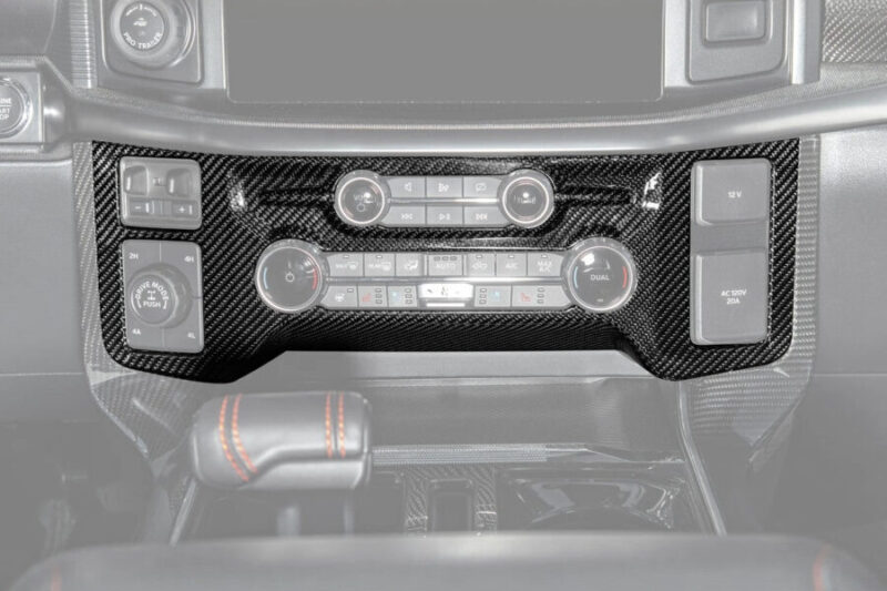 FFP 2021-2025 Ford F-150 Center AC Radio Carbon Fiber Control Panel Cover