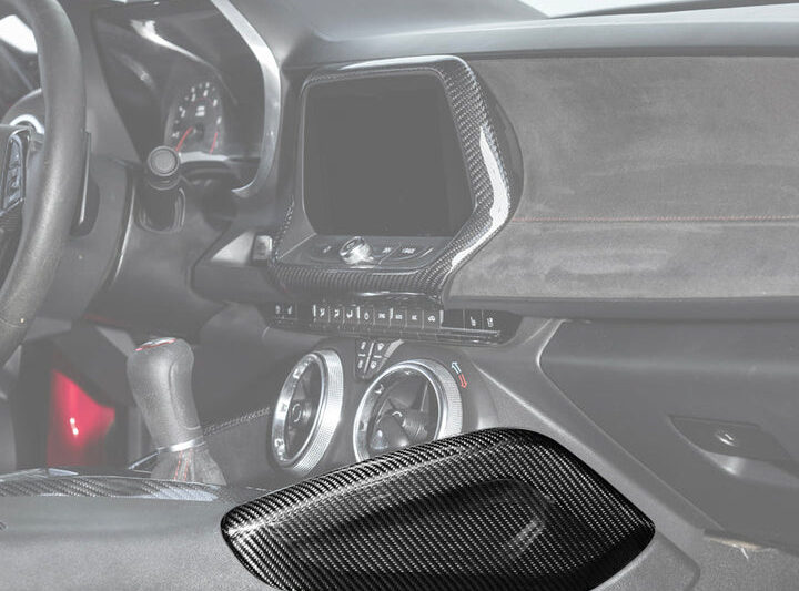 EOS 2016-2025 6th Gen Camaro Interior Side Knee Pad Panel Carbon Fiber Cover Pair