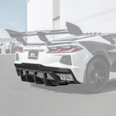 EOS 2020-2025 Corvette C8 Rear Bumper Carbon Fiber Diffuser Quad Exit