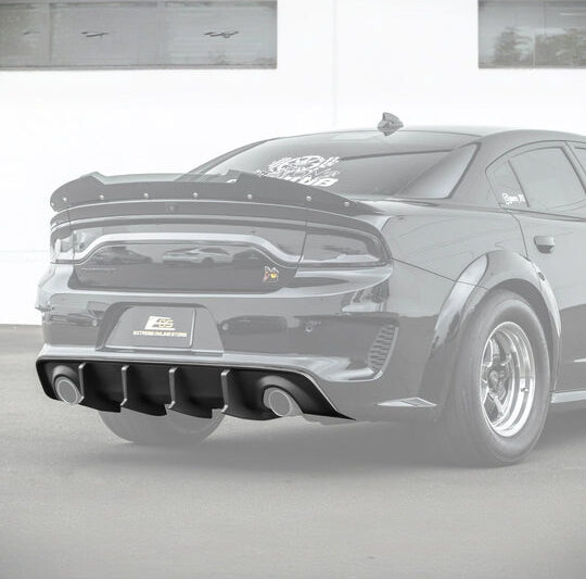 EOS 2020-2025 Charger Widebody | SRT Rear Bumper Exhaust Diffuser Matte Black