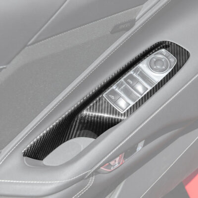 EOS 2020-2025 Corvette C8 Door Window Control Panel Switch Carbon Fiber Cover