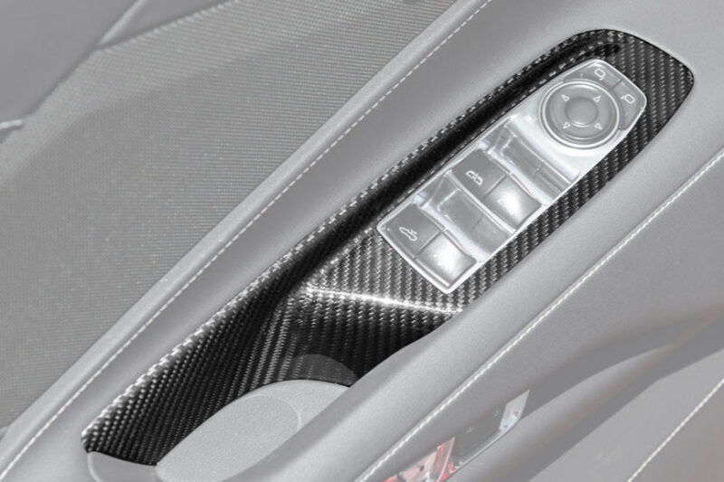 EOS 2020-2025 Corvette C8 Door Window Control Panel Switch Carbon Fiber Cover