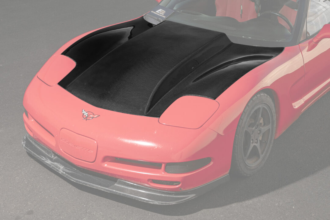 EOS 1997-2004 Corvette C5 Front Cow Vented Hood Carbon Fiber Cover
