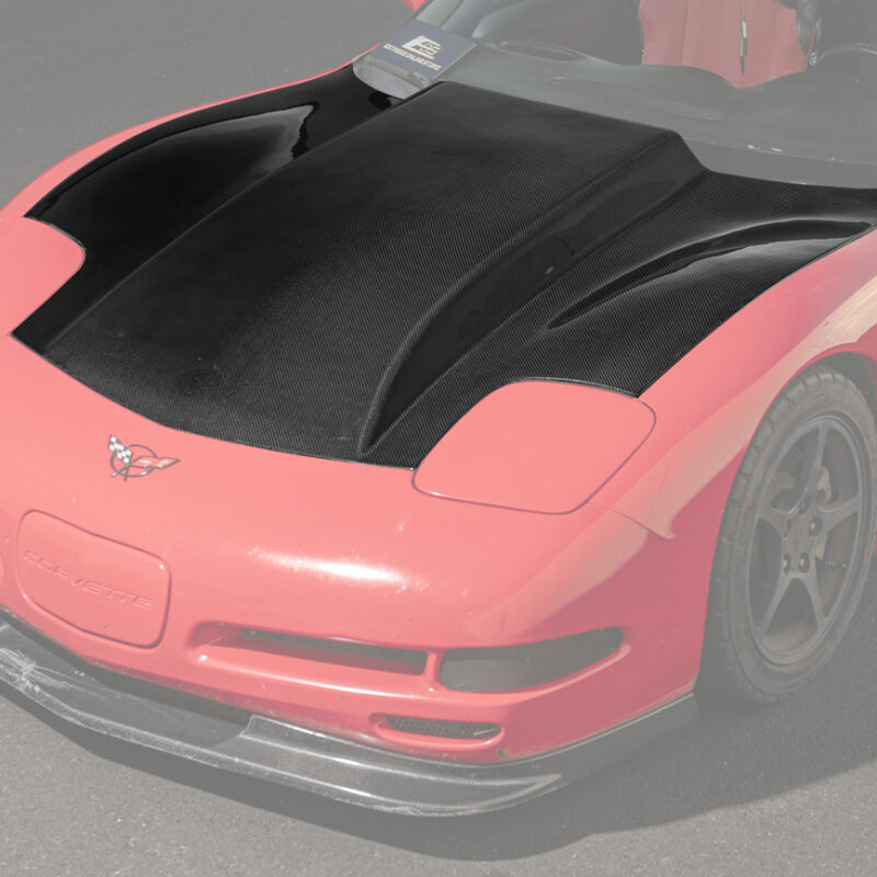 EOS 1997-2004 Corvette C5 Front Cow Vented Hood Carbon Fiber Cover