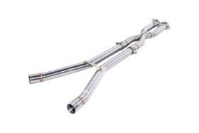 Extreme Online Store EOS Corvette C6 6.0L 6.2L T-304 Stainless Steel 2.5 In X Pipe Brushed Silver for C6 Corvette - Image 3